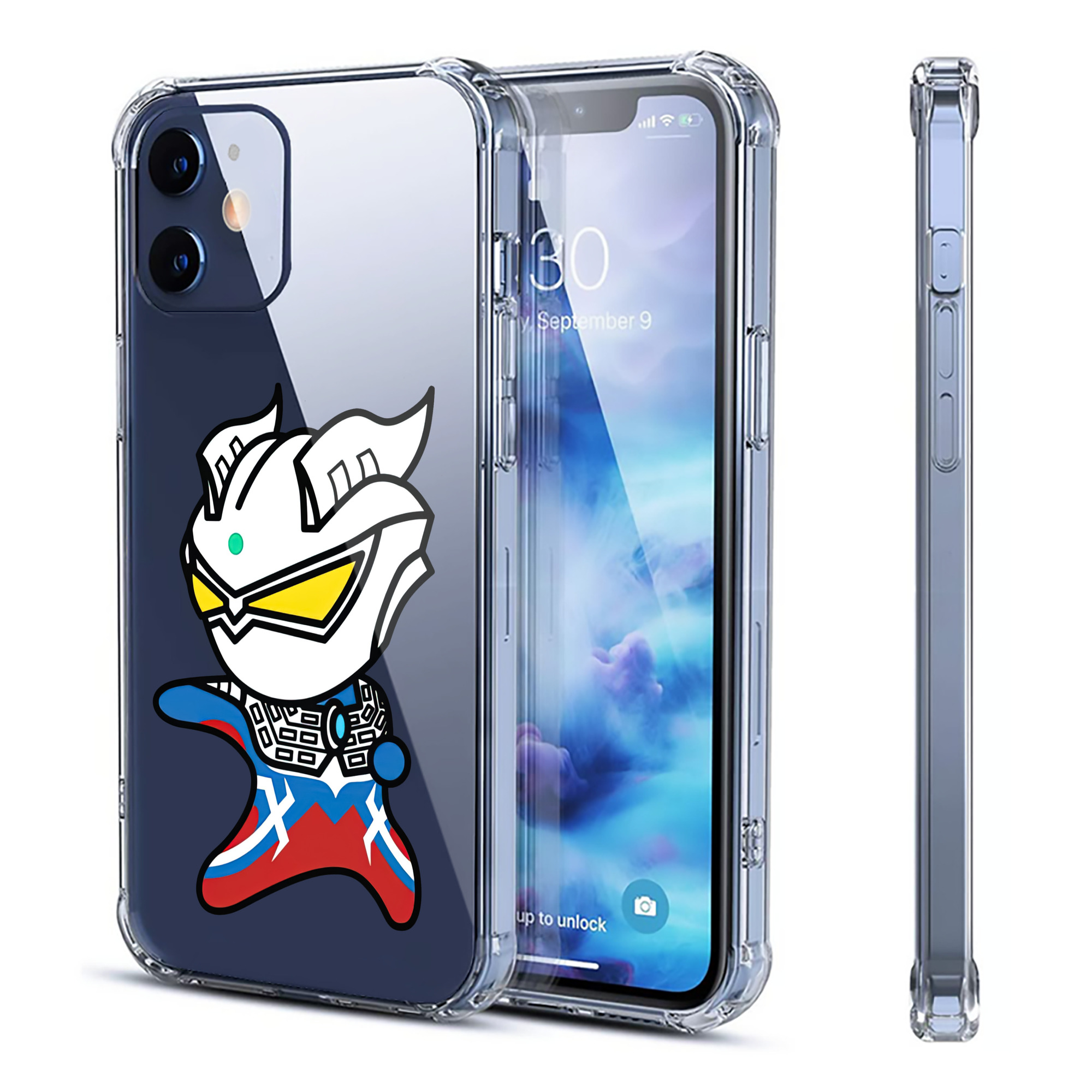 （画像用） ウルトラマン Ultraman 【iPhone 12シリーズ対応】透明スマホケース（クリアソフトケース）